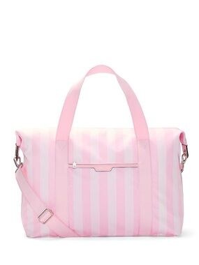 Victoria's Secret Pink & White Striped Travel Tote